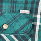 Vintage Carhartt Shirt Adult LARGE Green Plaid Heavyweight Flannel USA Made Y2K