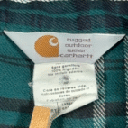 Vintage Carhartt Shirt Adult LARGE Green Plaid Heavyweight Flannel USA Made Y2K