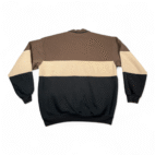 Vintage Safe Harbor Sweater Adult MEDIUM Brown Black Colorblock Fleece Polo 90s