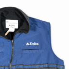 Vintage Delta Airlines Vest Adult LARGE Black Blue Cintas Crew Employee USA 90s