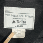 Vintage Delta Airlines Vest Adult LARGE Black Blue Cintas Crew Employee USA 90s