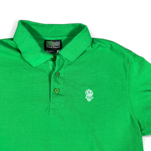 Vintage Southpole Polo Shirt Adult MEDIUM Green Logo Hip Hop Streetwear Y2K