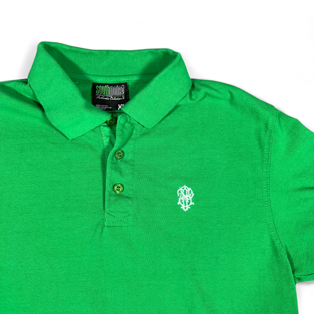 Vintage Southpole Polo Shirt Adult MEDIUM Green Logo Hip Hop Streetwear Y2K-2 Vintage Southpole Polo Shirt Adult MEDIUM Green Logo Hip Hop Streetwear Y2K