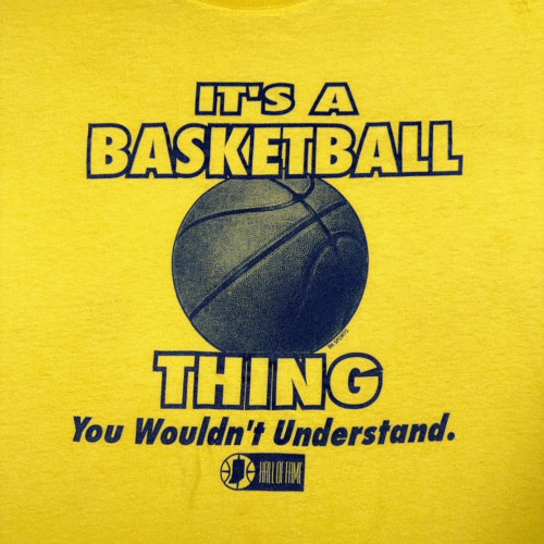 Vintage Indiana Basketball Shirt Adult EXTRA LARGE Yellow Hall Fame Sports Y2K