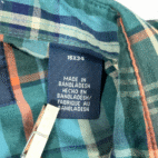 Wrangler Western Shirt Adult LARGE Green Blue Plaid Pearl Snap Outdoor Cowboy