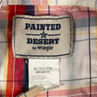 Vintage Wrangler Shirt Adult LARGE White Red Madras Plaid Painted Desert Y2K