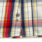 Vintage Wrangler Shirt Adult LARGE White Red Madras Plaid Painted Desert Y2K
