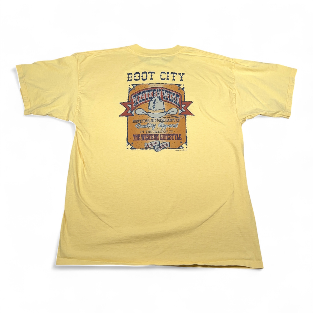 Vintage Boot City Western Wear Shirt Adult EXTRA LARGE Yellow Western Cowboy 90s-1 Vintage Boot City Western Wear Shirt Adult EXTRA LARGE Yellow Western Cowboy 90s
