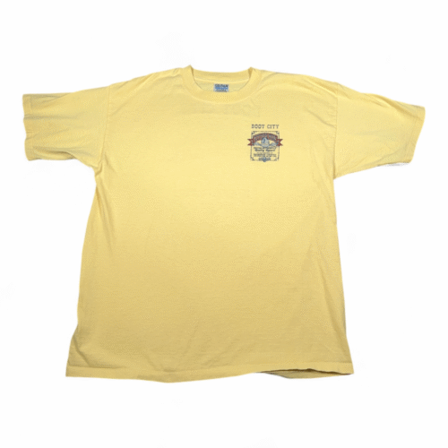 Vintage Boot City Western Wear Shirt Adult EXTRA LARGE Yellow Western Cowboy 90s