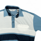 Vintage Classics by Palmland Polo Shirt Adult MEDIUM Blue Colorblock Banded 90s