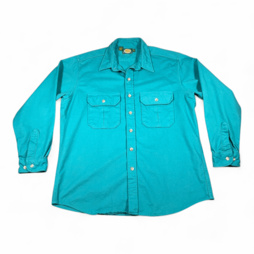Vintage Cabelas Shirt Adult EXTRA LARGE Blue Workwear USA Made Outdoor 90s