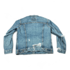 Levis Jean Jacket Adult MEDIUM Blue Cotton Denim Medium Wash Trucker Distressed