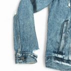 Levis Jean Jacket Adult MEDIUM Blue Cotton Denim Medium Wash Trucker Distressed