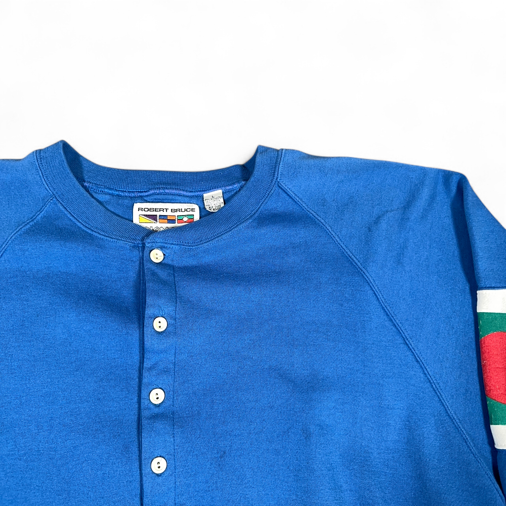 Vintage Robert Bruce Sweater Adult LARGE Blue Sweatshirt Nautical Flags 80s-2 Vintage Robert Bruce Sweater Adult LARGE Blue Sweatshirt Nautical Flags 80s