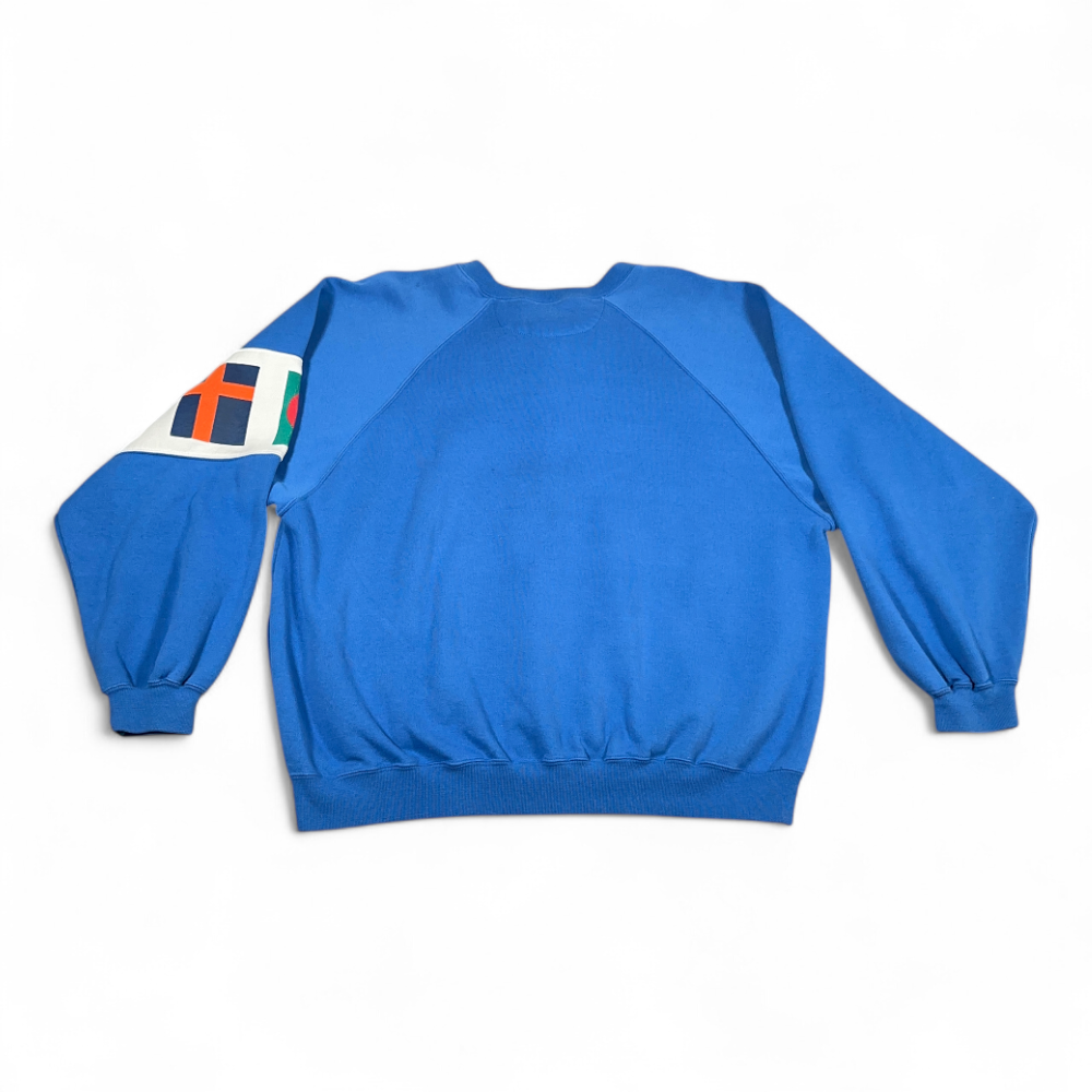 Vintage Robert Bruce Sweater Adult LARGE Blue Sweatshirt Nautical Flags 80s-3 Vintage Robert Bruce Sweater Adult LARGE Blue Sweatshirt Nautical Flags 80s