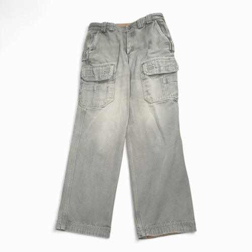 Duluth Cargo Pants Mens 33x32 Gray Canvas Relaxed Workwear Heavyweight Utility