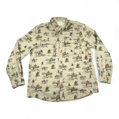 Field Stream Shirt Adult LARGE Brown Duck Hunter Vented Outdoor Fishing Hunting