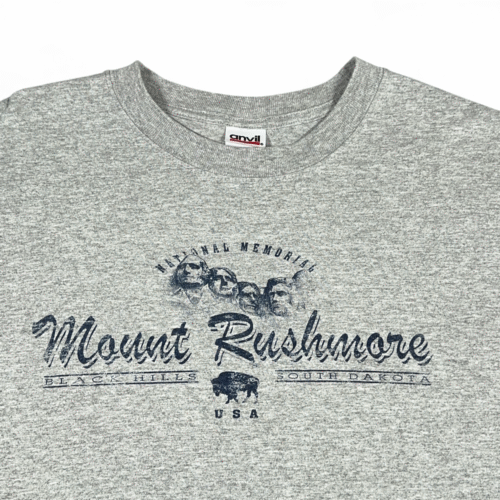 Vintage Mount Rushmore Shirt Adult LARGE Gray National Memorial Presidents 90s