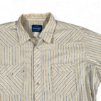Vintage Wrangler Western Shirt Adult EXTRA LARGE Brown Striped Pearl Snap 90s