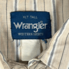 Vintage Wrangler Western Shirt Adult EXTRA LARGE Brown Striped Pearl Snap 90s
