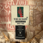 Vintage Tori Richard Shirt Adult MEDIUM Brown Hawaiian Tapa Print Tribal USA Y2K