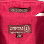 Vintage Sheplers Western Shirt Adult LARGE Red Pearl Snap Cowboy Rodeo 90s