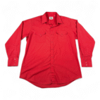 Vintage Ely Cattleman Western Shirt Adult LARGE Red Pearl Snap Cowboy Rodeo 90s