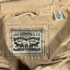 Levis Jacket Womens EXTRA LARGE Brown Hooded Utility Military Field Cotton Khaki