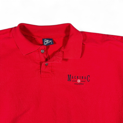 Vintage Mackinac Island Sweater Adult 2XL XXL Red Sweatshirt Polo Wek World  90s