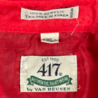 Vintage Van Heusen Shirt Adult EXTRA LARGE Red Plaid Flannel 417 Lumberjack 90s