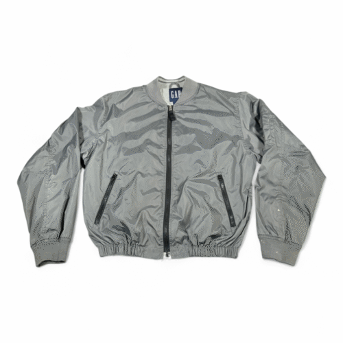 Vintage Gap Jacket Adult SMALL Gray Bomber MA1 Flight Nylon Military Y2K 90s