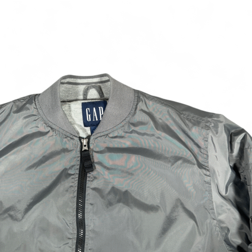 Vintage Gap Jacket Adult SMALL Gray Bomber MA1 Flight Nylon Military Y2K 90s