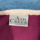 Vintage Ash Creek Polo Shirt Adult SMALL Purple Rugby Denim Collar 90s