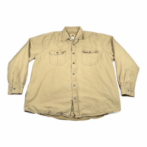 Dakota Grizzly Shirt Adult EXTRA LARGE Brown Lined Shacket Canvas Workwear Barn