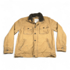 Aeropostale Jacket Adult LARGE Brown Sherpa Lined Trucker Canvas Plaid Lined Y2K