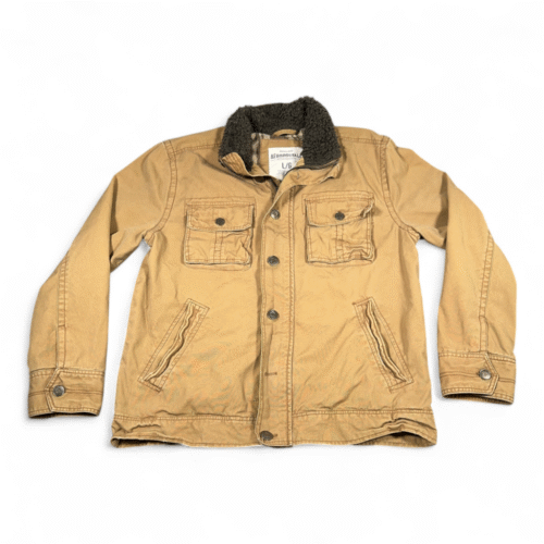 Aeropostale Jacket Adult LARGE Brown Sherpa Lined Trucker Canvas Plaid Lined Y2K