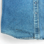 Vintage Carhartt Western Shirt Adult LARGE Blue Denim Pearl Snap Rugged USA 90s