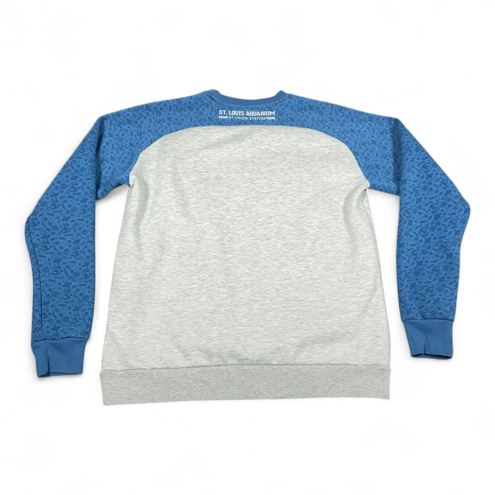 St Louis Aquarium Sweater Adult MEDIUM Gray Blue Sweatshirt Otter Union Station-3 St Louis Aquarium Sweater Adult MEDIUM Gray Blue Sweatshirt Otter Union Station