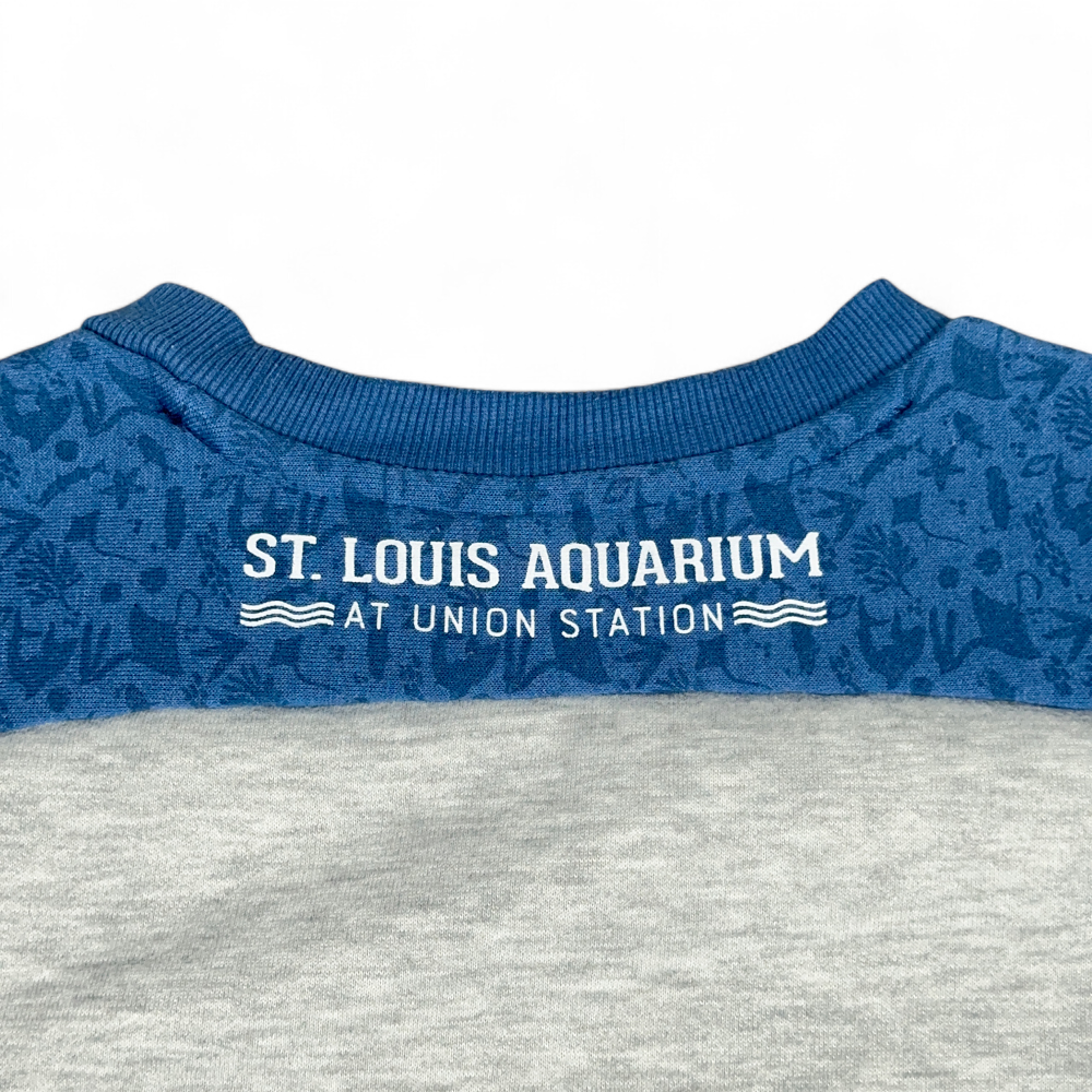 St Louis Aquarium Sweater Adult MEDIUM Gray Blue Sweatshirt Otter Union Station-6 St Louis Aquarium Sweater Adult MEDIUM Gray Blue Sweatshirt Otter Union Station