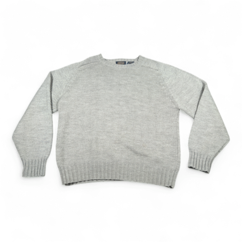 Vintage JC Penney Towncraft Sweater Adult LARGE Gray Knit Acrylic Raglan 80s