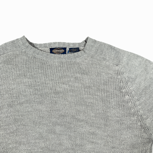 Vintage JC Penney Towncraft Sweater Adult LARGE Gray Knit Acrylic Raglan 80s