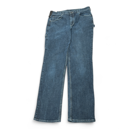 Duluth Trading Jeans Mens 34x32 Blue 40 Grit Dark Wash Carpenter Workwear