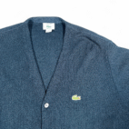 Vintage Izod Lacoste Sweater Adult MEDIUM Blue Cardigan Orlon Acrylic USA 70s