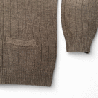 Vintage Northern Isles Sweater Adult EXTRA LARGE Brown Cardigan Zip Rib Knit 90s