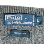 Vintage Polo Ralph Lauren Sweater Vest Adult LARGE Gray Cotton Small Pony 90s