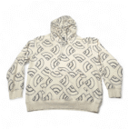 North Face Sweater Adult 2XL White Hoodie All Over Print Logo Pullover Outdoor