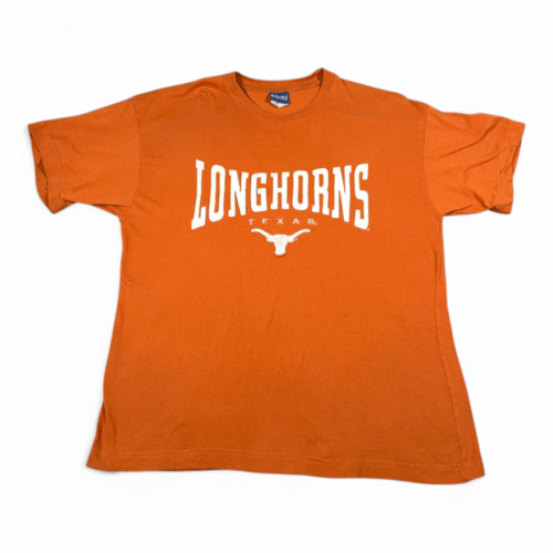 Texas Longhorns Shirt Adult LARGE Orange Spell Out Stitched NCAA College Y2K