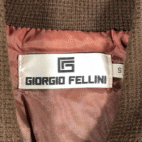 Vintage Giorgio Fellini Jacket Adult SMALL Brown Suede Knit Bomber Leather 80s