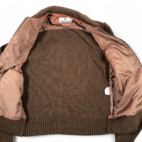Vintage Giorgio Fellini Jacket Adult SMALL Brown Suede Knit Bomber Leather 80s