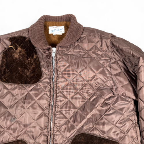 Vintage HC Jones Hunting Coat Adult EXTRA LARGE Brown Quilted Jacket Talon 60s